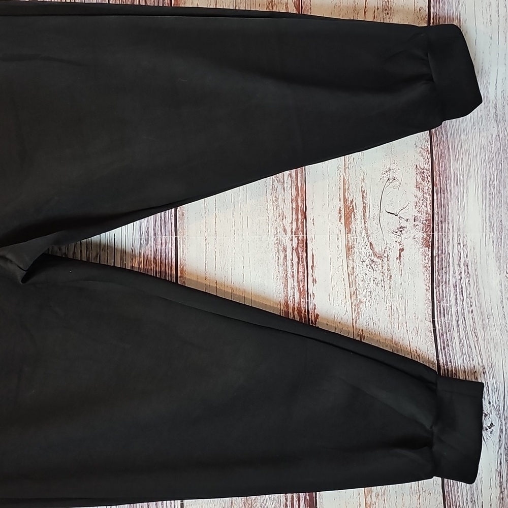 NEW PINSPARK BLACK DRAWSTRING WIDE LEG JOGGERS - Picture 3 of 12